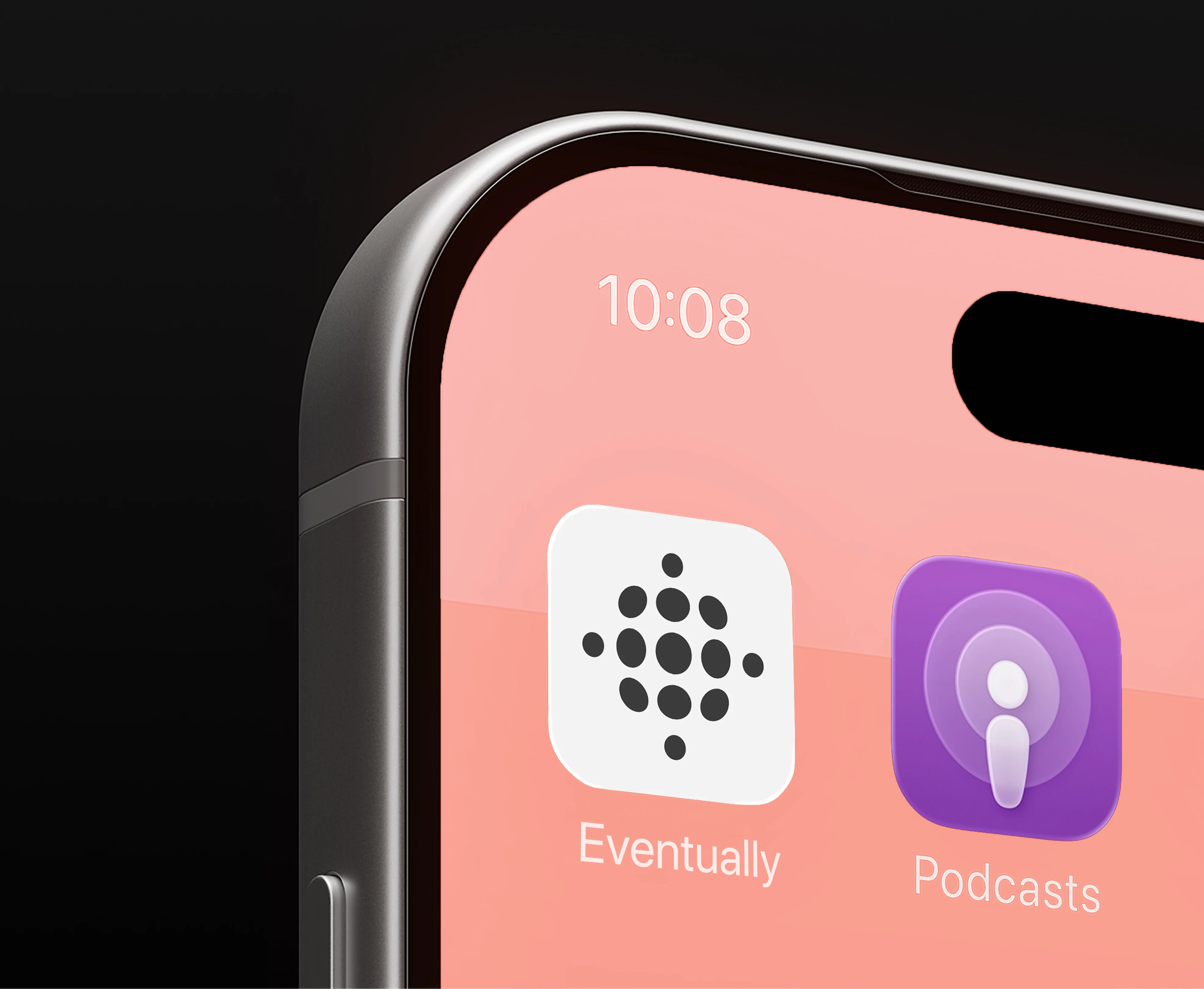 The Eventually app icon on a phone home screen
