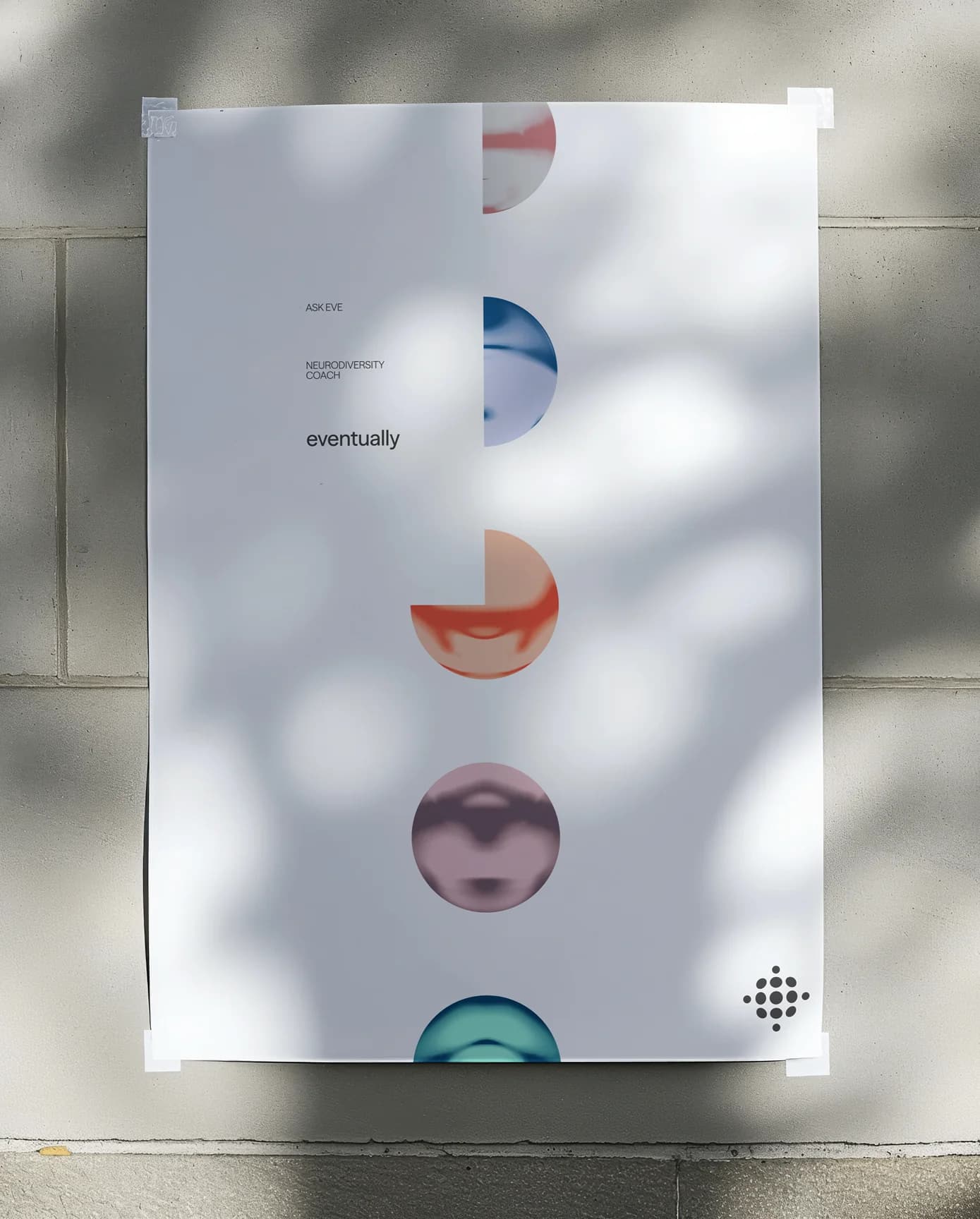 Eventually poster pasted on a concrete wall